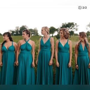 Venus multi wear convertible Blue and White paisley the dye Maxi Dress large 8